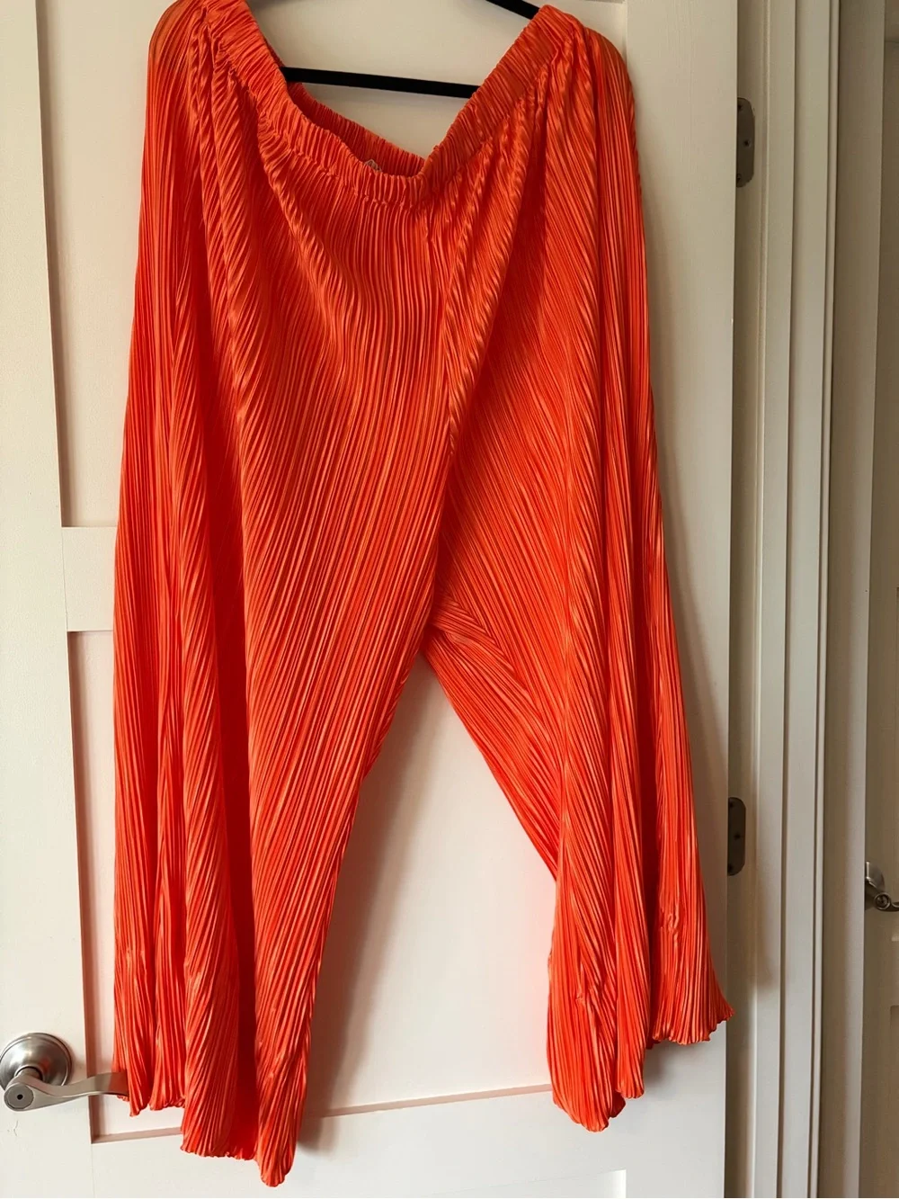 Orange Pleated Matching Set